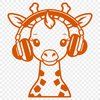 Cute Safari Animal SVG Icon A high-resolution vector illustration of a giraffe, suitable for graphic design and printing.