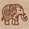 A large standing elephant with intricate details, suitable for vector graphics.
