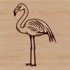 Savannah Bird Silhouette Art A stylized illustration of a flamingo standing in a savannah landscape.