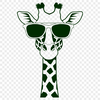 Safari Gentle Giant A vector illustration of a giraffe wearing sunglasses in a safari setting.