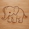 Wildlife SVG Clip Art Design A standing elephant in a natural environment, suitable for vector design and cutting machine projects.