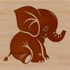 A sitting elephant figure designed as vector art for various applications.