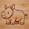 An isolated vector graphic of a wild animal commonly found on safari.