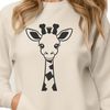 Detailed Giraffe Silhouette Vector Graphics An SVG graphic design featuring a single giraffe animal silhouette with detailed neck patterns.