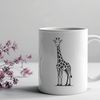 Wildlife Illustration - Giraffe Savannah Scene A realistic illustration of a giraffe standing in a savannah landscape.