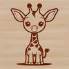 Giraffe Vector Art A safari animal, depicted in vector art style.