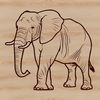 Vector illustration of an elephant standing on its hind legs, suitable for digital designs and crafts.