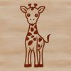 Cute Giraffe in Natural Habitat A simple line drawing of a giraffe standing in a natural environment.
