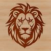 A large male lion with a distinctive mane stands proudly on four paws.
