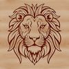 Wild Animal Head SVG Design A realistic illustration of a lion's head, suitable for vector art designs.