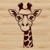 Wildlife Illustration - Giraffe in Spectacles SVG illustration of a giraffe wearing glasses in a wildlife setting.