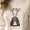 Beautiful Vector Wildlife Graphic A detailed illustration of a giraffe in a natural habitat setting.