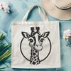 SVG illustration of a giraffe in a savannah setting, ideal for print or digital use.
