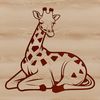 Giraffe Illustration in Savanna Landscape An illustration of a giraffe standing in a savannah landscape.