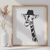 Spotted Savannah Gentle Giant A tall, spotted mammal with long neck and legs stands in a savannah landscape.
