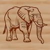 Illustrated Elephant in Standing Pose A digital illustration of a standing elephant, suitable for various uses including vector design and clip art.