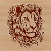 A stylized illustration of a lion's head with bold lines and textures, suitable for vector art and cutting machine projects.