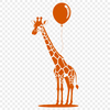 Wildlife Illustration Design Element An iconic, safari animal featuring distinctive markings and a unique appearance, often used in illustrations and designs.