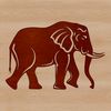 A digital illustration of a standing African elephant in vector format.