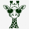 Cartoon Giraffe in Shades A cartoon giraffe wearing trendy sunglasses in a safari setting.