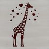 Love Heart Giraffe Design A tall mammal with a spotted coat and long neck, featuring heart shapes incorporated into its design.
