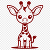 Wild Safari Mammal SVG Illustration A large, spotted safari animal with a long neck and legs.