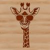Safari Chic Giraffe Silhouette A tall, spotted safari animal, wearing sunglasses for a fun and stylish look.