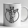 An illustration of a giraffe in its natural habitat, suitable for digital designs.