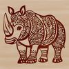 Rhino Illustration with Distinctive Horn A illustration of a rhino, highlighting its distinctive horn and rugged coat.