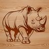 African Mammal Icon A large wild animal from Africa with a distinctive horn.