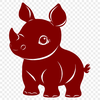 Unique Rhino Vector Art DXF - Free Download