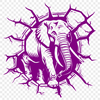 Stunning Elephant Smashing Through Wall DXF