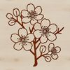 Blooming Sakura Flower SVG Design A stylized graphic representation of a single blooming sakura flower with five petals.