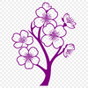 Stylized Cherry Blossom Graphics A stylized illustration of a cherry blossom with delicate petals and a central stem, suitable for graphic design projects.