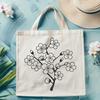 Stylized Cherry Blossom in Bloom A stylized illustration of a cherry blossom tree in bloom, suitable for vector design and cutting machine projects.