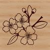 Cherry Blossom Petal Illustration SVG Close-up illustration of a cherry blossom flower with detailed petals and center.