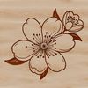 An iconic representation of a sakura flower, ideal for clip art and digital crafting projects.