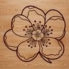 Beautiful Cherry Blossom Vector Art An SVG representation of a single cherry blossom with detailed petals and center details.