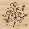 Cherry Blossom Illustration in Graphic Design Style A stylized illustration of a blooming cherry blossom in a graphic design style.