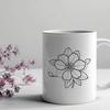 Delicate Sakura Flower Vector Art An ornamental vector design featuring a detailed single cherry blossom with delicate petals and branches.