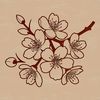 Blooming Sakura Floral Design A simple vector design featuring a single blooming sakura flower.