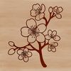Pink Blooms in Spring A stylized illustration of a cherry blossom flower in bloom, featuring delicate pink petals.