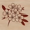 Free Vector Art Cherry Blossom Design Illustrative image of a single cherry blossom in full bloom.