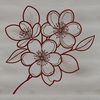 Delicate Sakura Floral Design A stylized floral design featuring a sakura flower with delicate petals and branches.