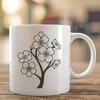 Colorful Flowering Branch SVG Image Vector illustration of a cherry blossom in full bloom.