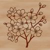 Free Vector Cherry Blossom Plant Design A stylized illustration of a cherry blossom plant in full bloom, suitable for vector art designs.