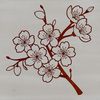 Minimal Pink Cherry Blossom Icon A single pink cherry blossom in full bloom against a minimalist background.