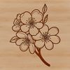 Cherry Blossom Illustration in SVG Format A detailed illustration of a cherry blossom flower with delicate petals and stem.