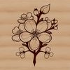 Free SVG Cherry Blossom Clipart A vector graphic depiction of a cherry blossom flower with delicate petals and a slender stem.