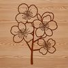 Beautiful Cherry Blossom Outline Design An outline design of a single cherry blossom in vector format.